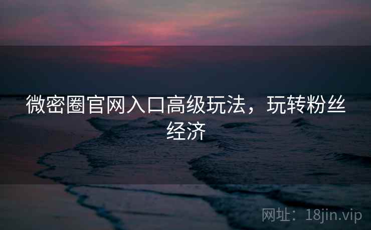 微密圈官网入口高级玩法，玩转粉丝经济  第2张
